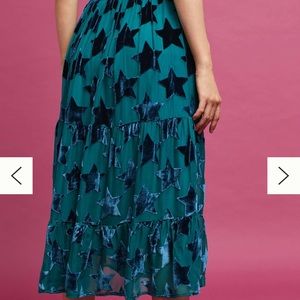 Anthropologie Starry Eyed Velvet Burnout Skirt